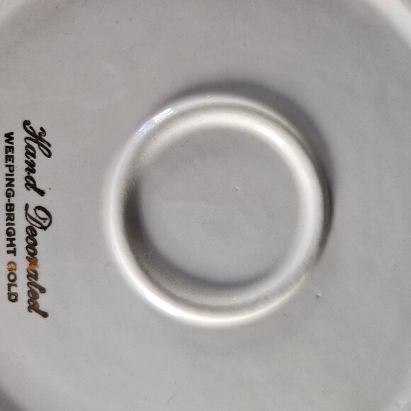 1950s Hand Decorated 22KT Gold Candy Dish With Lid. Weeping Bright Gold. MCM - Picture 5 of 8